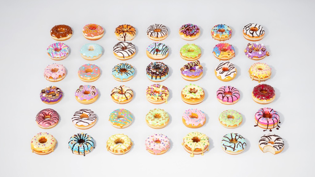Donuts, bread, and cakes - blend,fbx,obj,max,c4d,ue