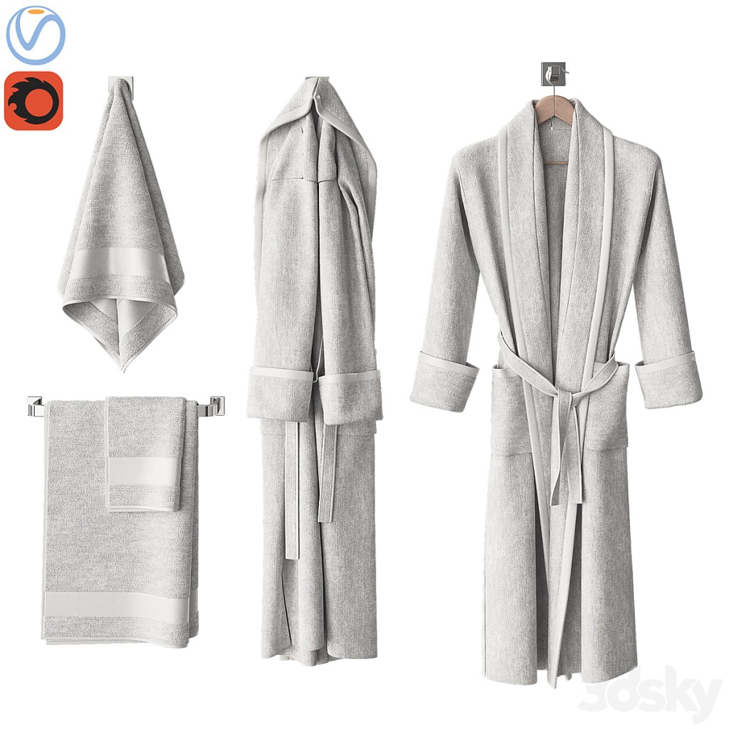 White bathrobe and towels