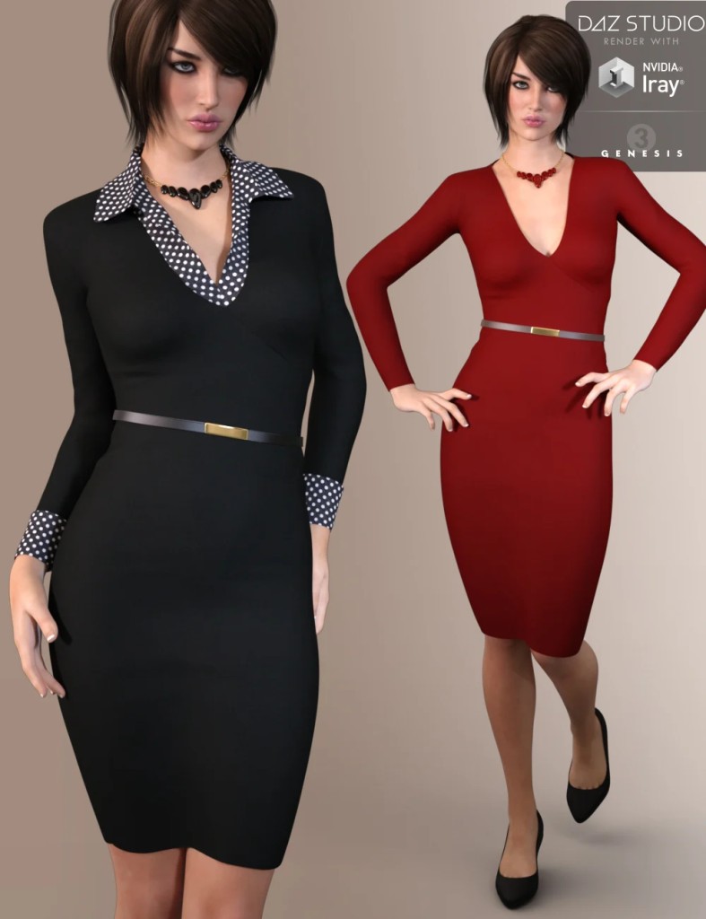 9 To 5 Dress Outfit (converted from G3F) for Genesis 8 Female(s)