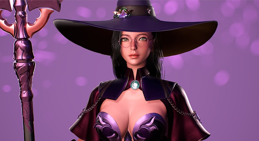 Kind Witch - Game Ready Stylized MMORPG FPS