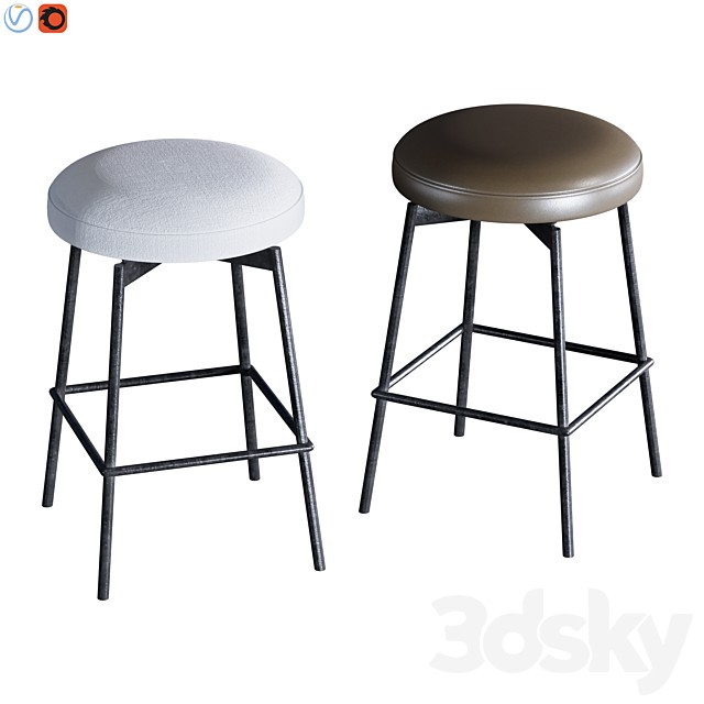 Maison Upholstered Backless Swivel Bar & Counter Stools