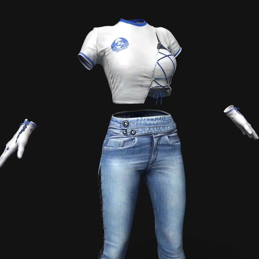 Eve Destroyed Denim Outfit G8F