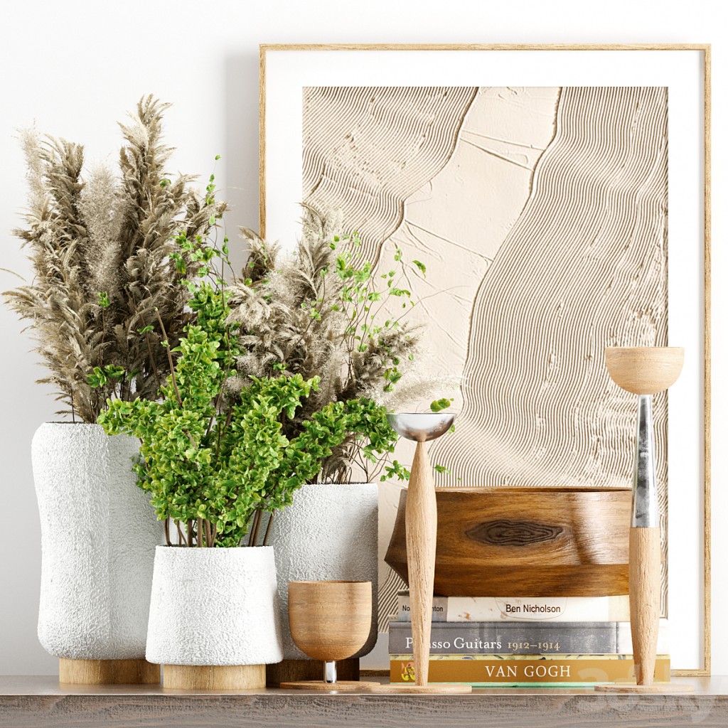 Decorative Set 20 - Pampas and Picture Frame for Table