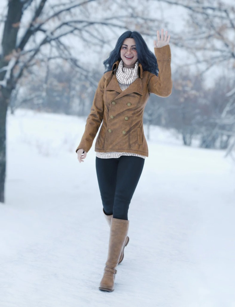 dForce Winter Trendy Outfit & Add-Ons for Genesis 8 Female(s)