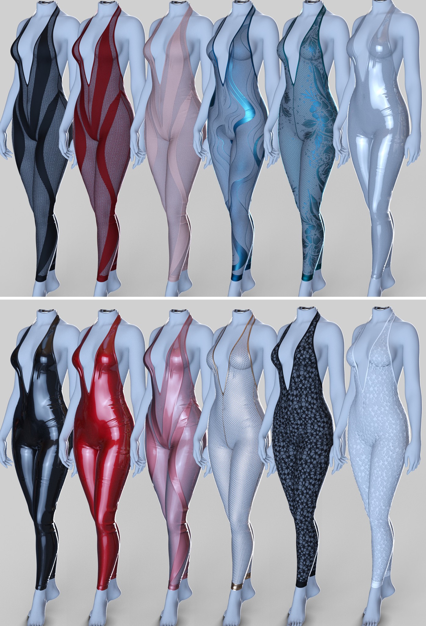 dForce Plunge V Bodysuit for Genesis 9