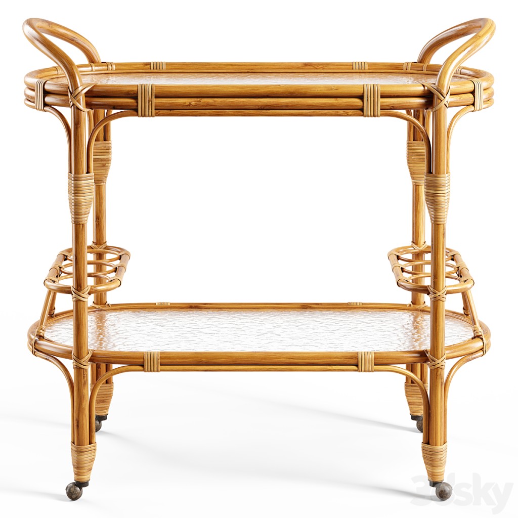 Zara Home - The rattan service table on wheels