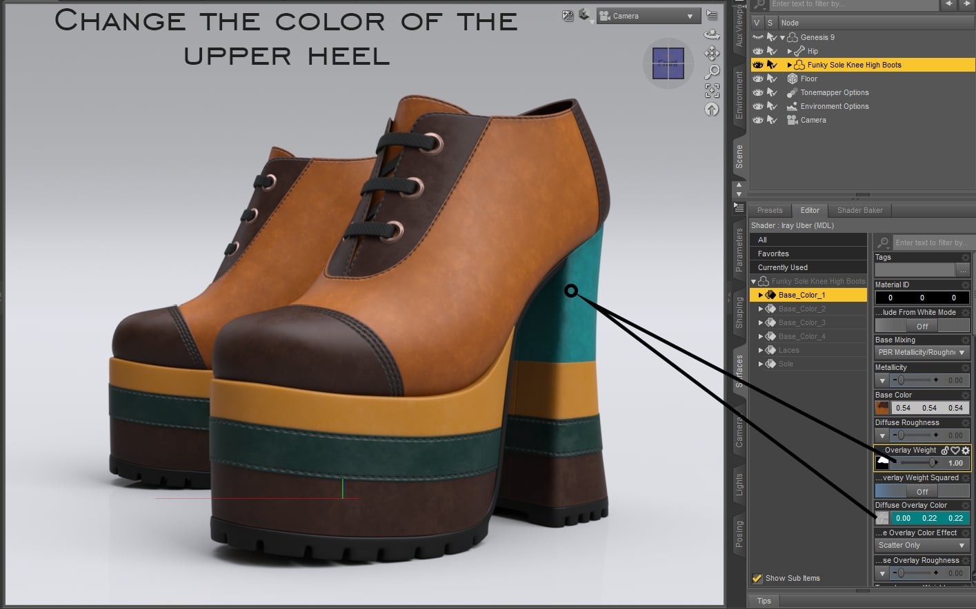 Funky Sole Platform Oxfords for Genesis 9, 8 and 8.1 Female