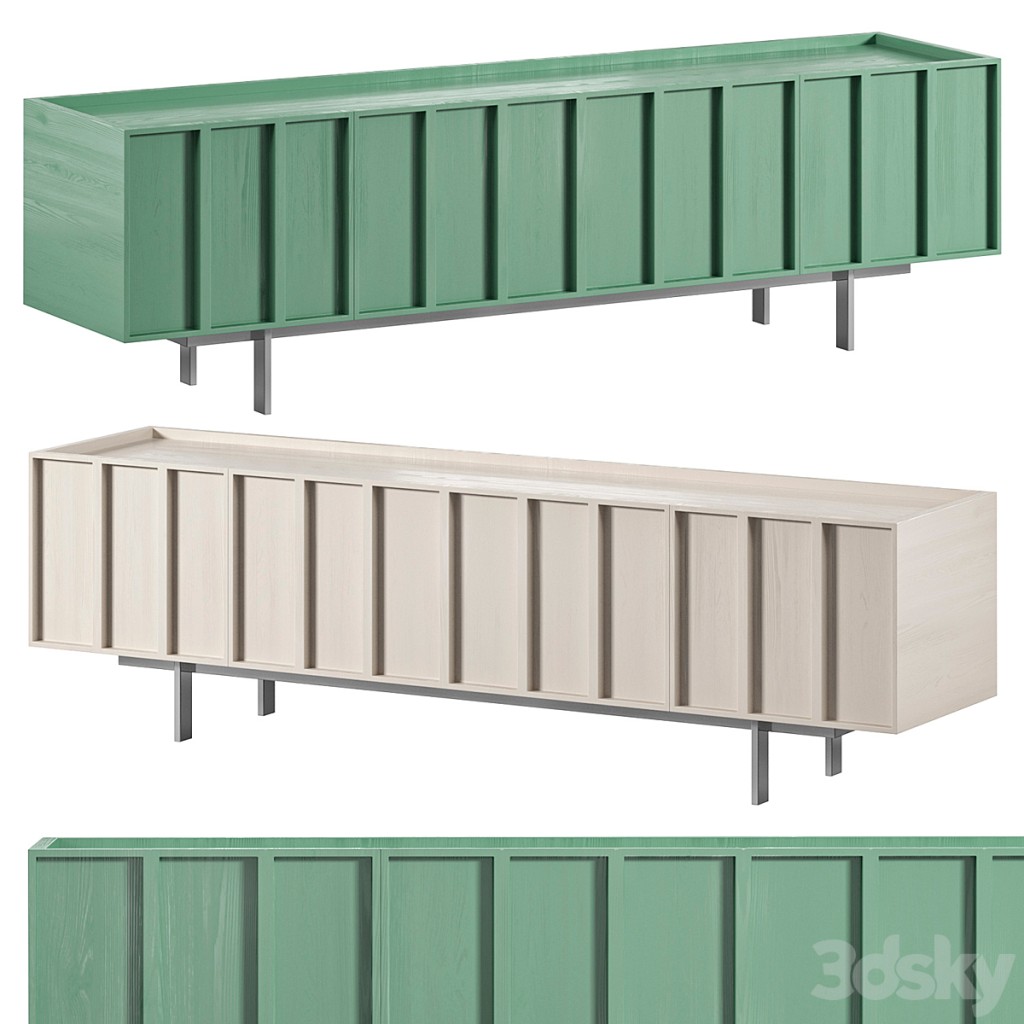 Large Green TV Unit with Storage
