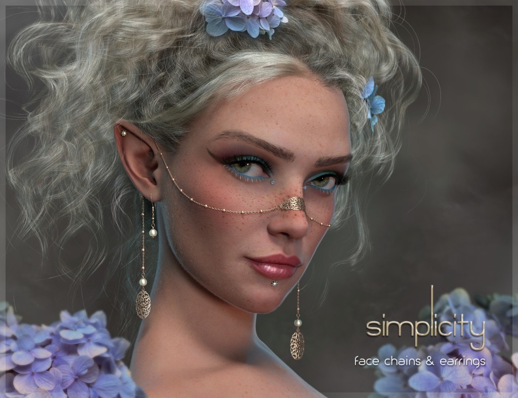 Simplicity Face Chains for Genesis 9, 8, and 8.1 Females