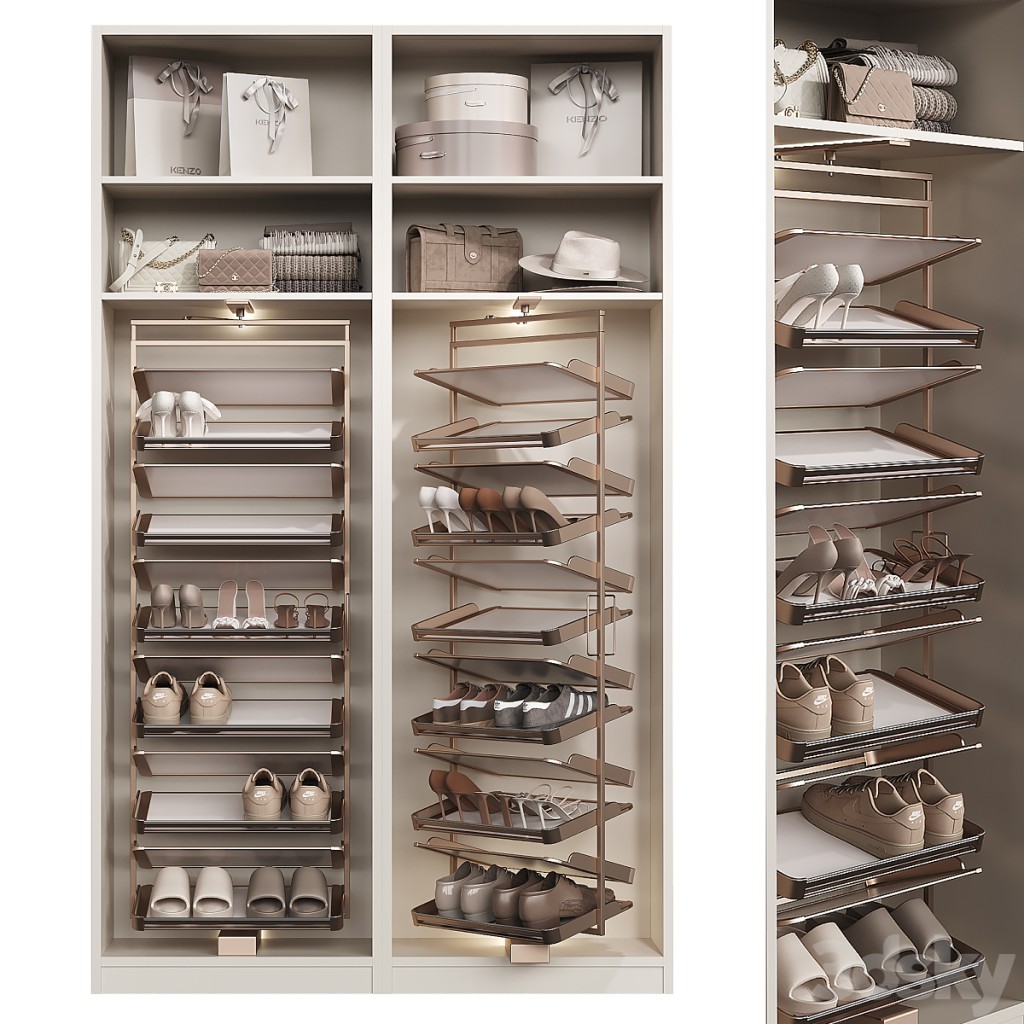 Shoe cabinet with fittings for the hallway and wardrobe 003