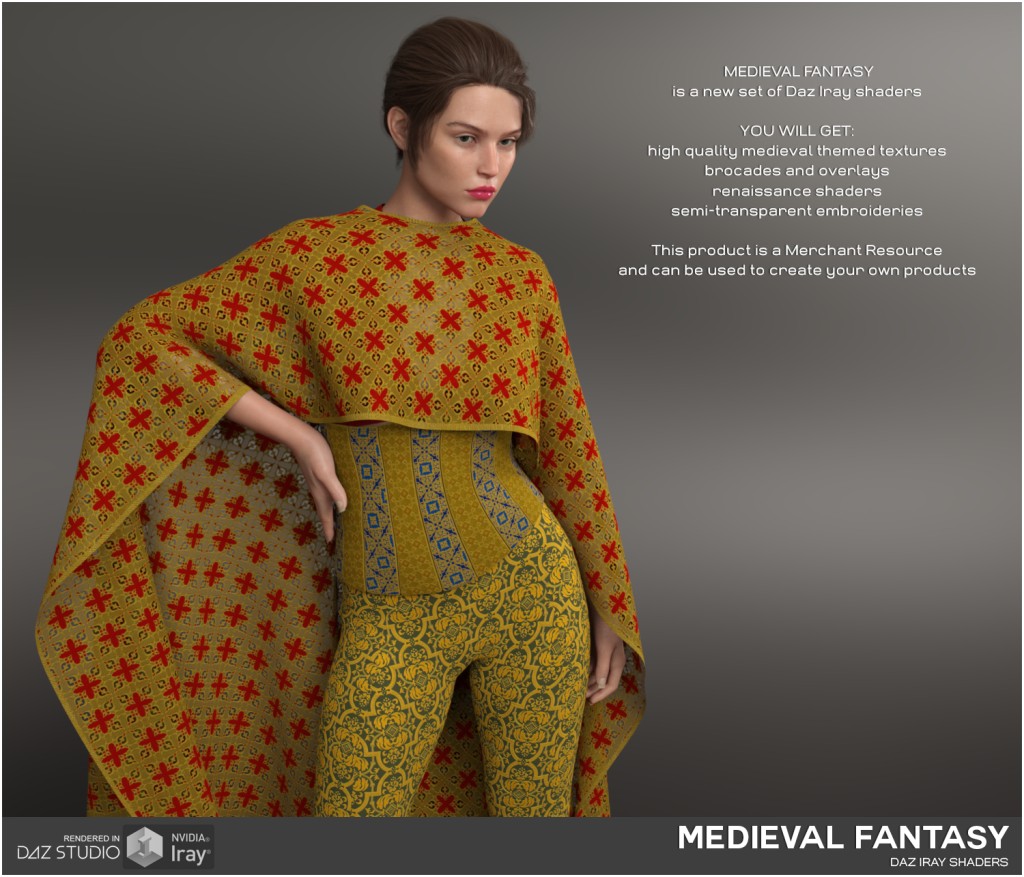 Daz Iray - Medieval Fantasy 2D Graphics 3D Figure Assets Merchant Resources Atenais