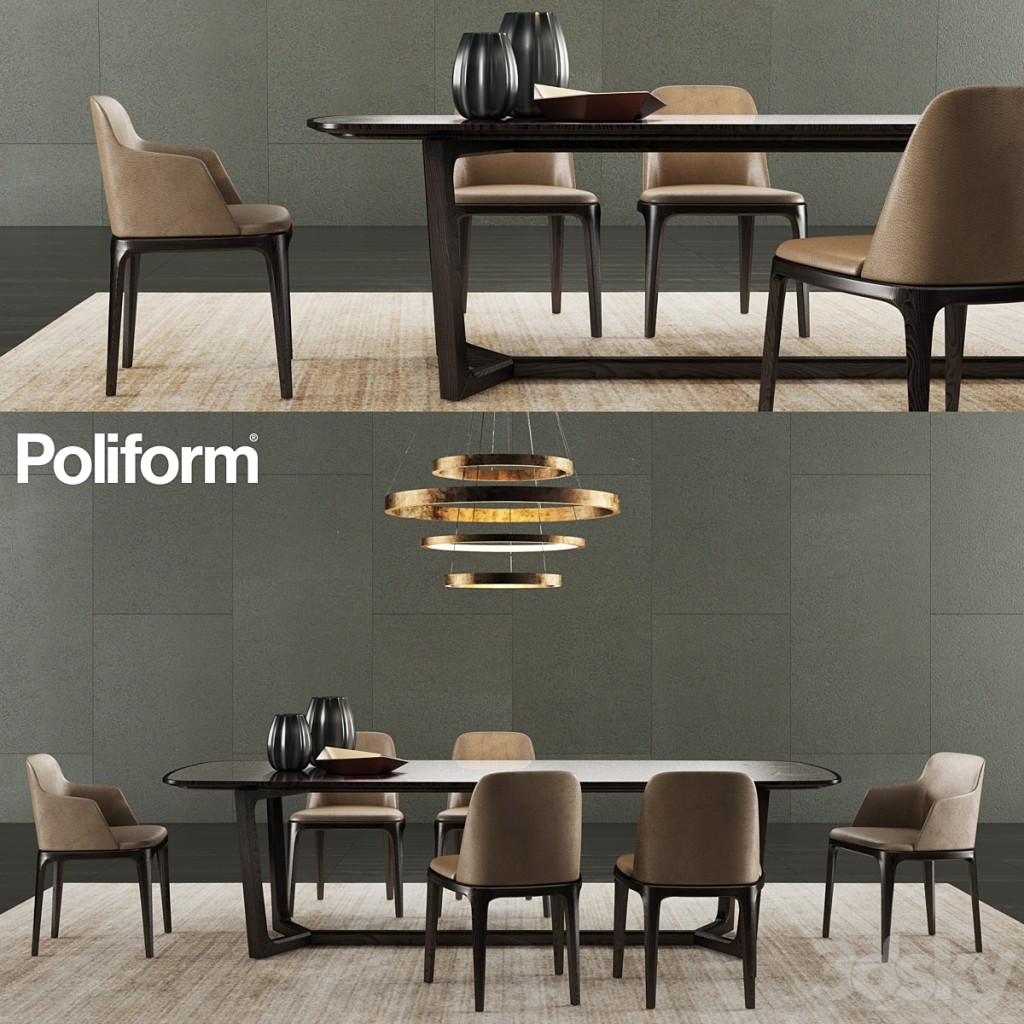 Poliform Concorde Table & Grace Chair