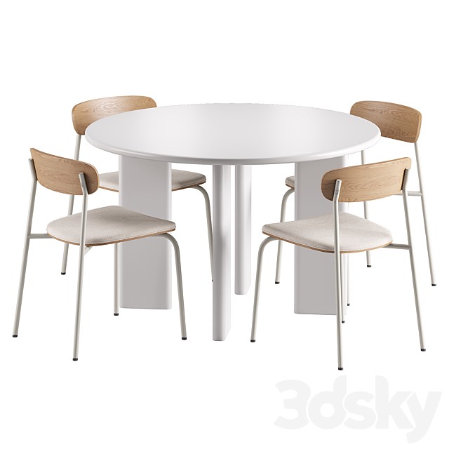 Cove Fabric Dining Chair and Mara Round Dining Table