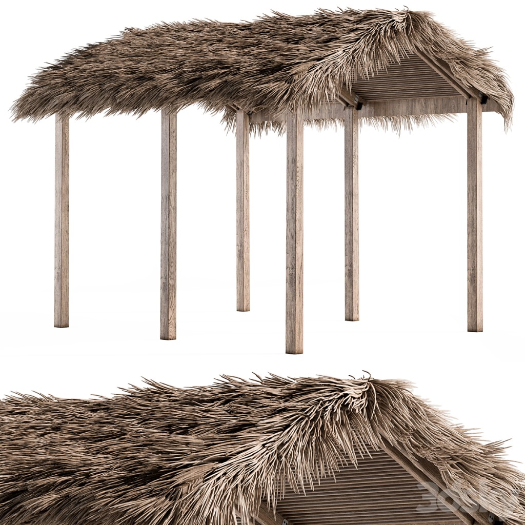 Thatch Umbrella With Palm Leaf 04