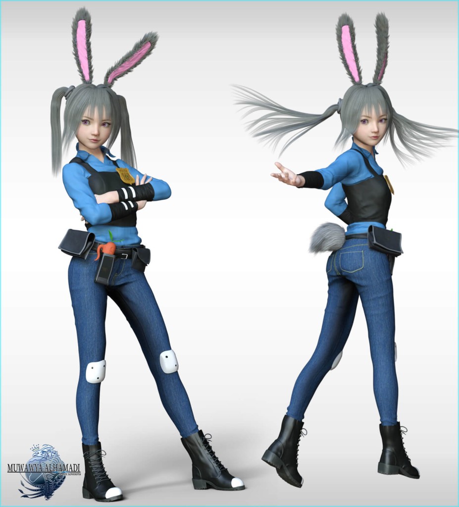 Judy Hopps – Yoko Clothes and Hair for G8F