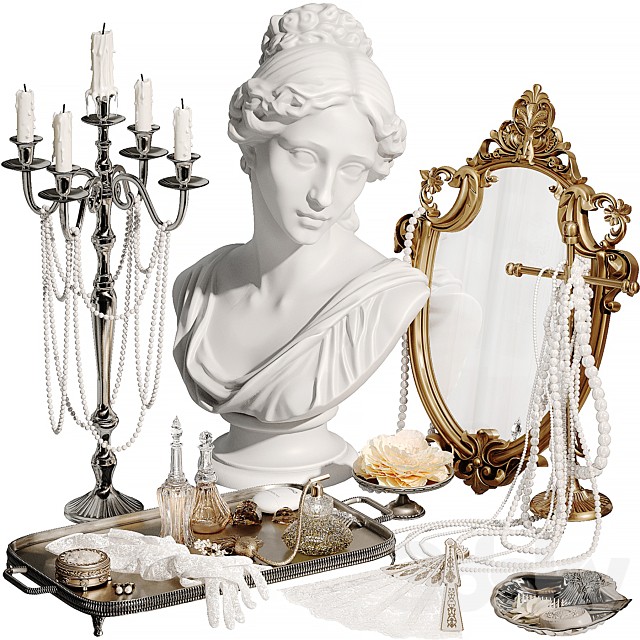 Vintage Decorative Set for Dressing Table Decoration