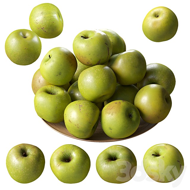 Granny Smith Apples. 4 models