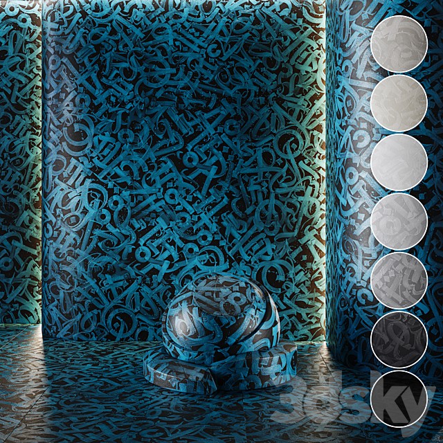 decorative plaster | Concrete set (seamless) | 22