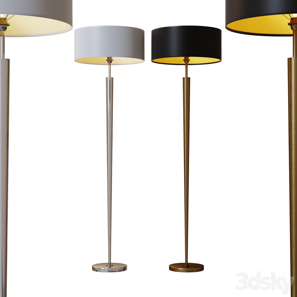 TORCHERE antique brass & nickel floor lamp