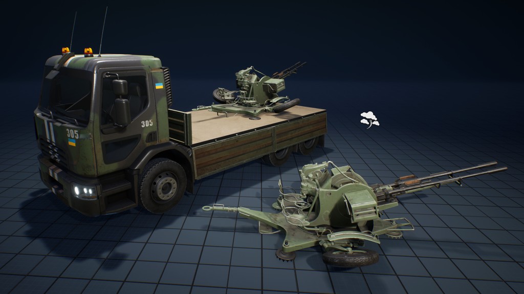 [UE] Truck, Garbage truck (&anti-aircraft gun)