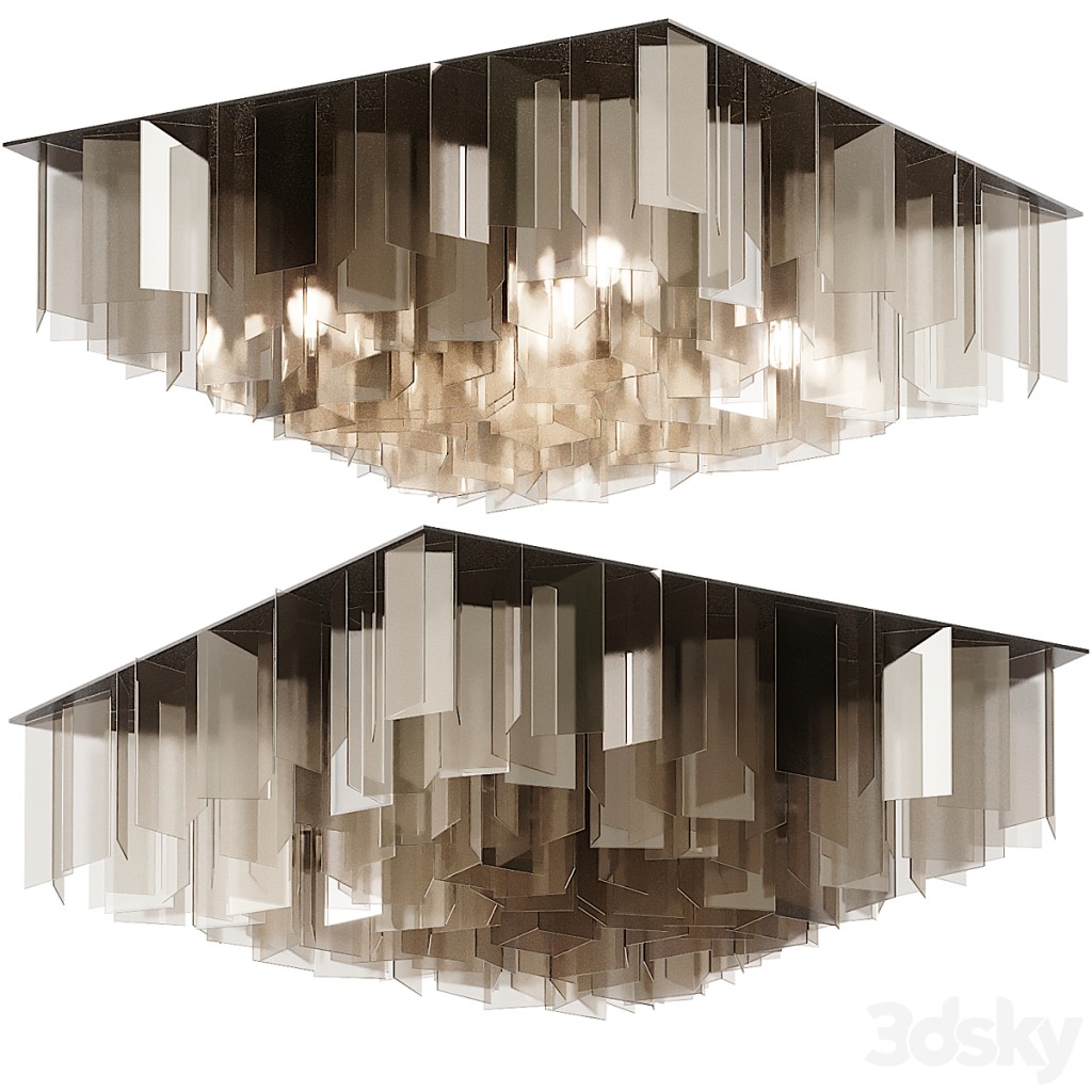 Square Propellor Cumulus White Chandelier