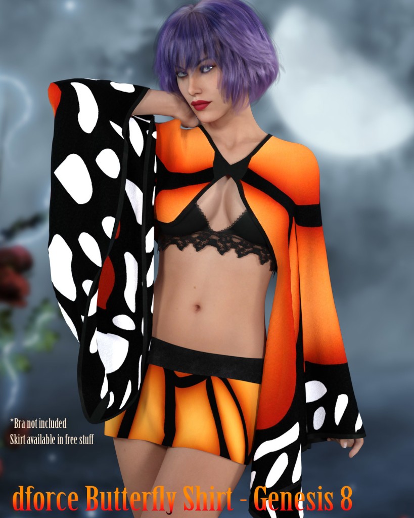 dforce - Butteryfly Shirt - Genesis 8
