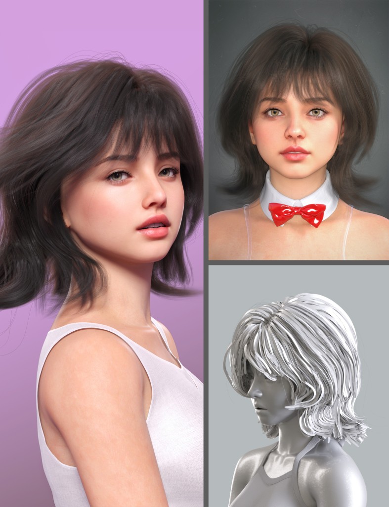 MB Wendee Hair and MB Wendee for Genesis 9 Feminine