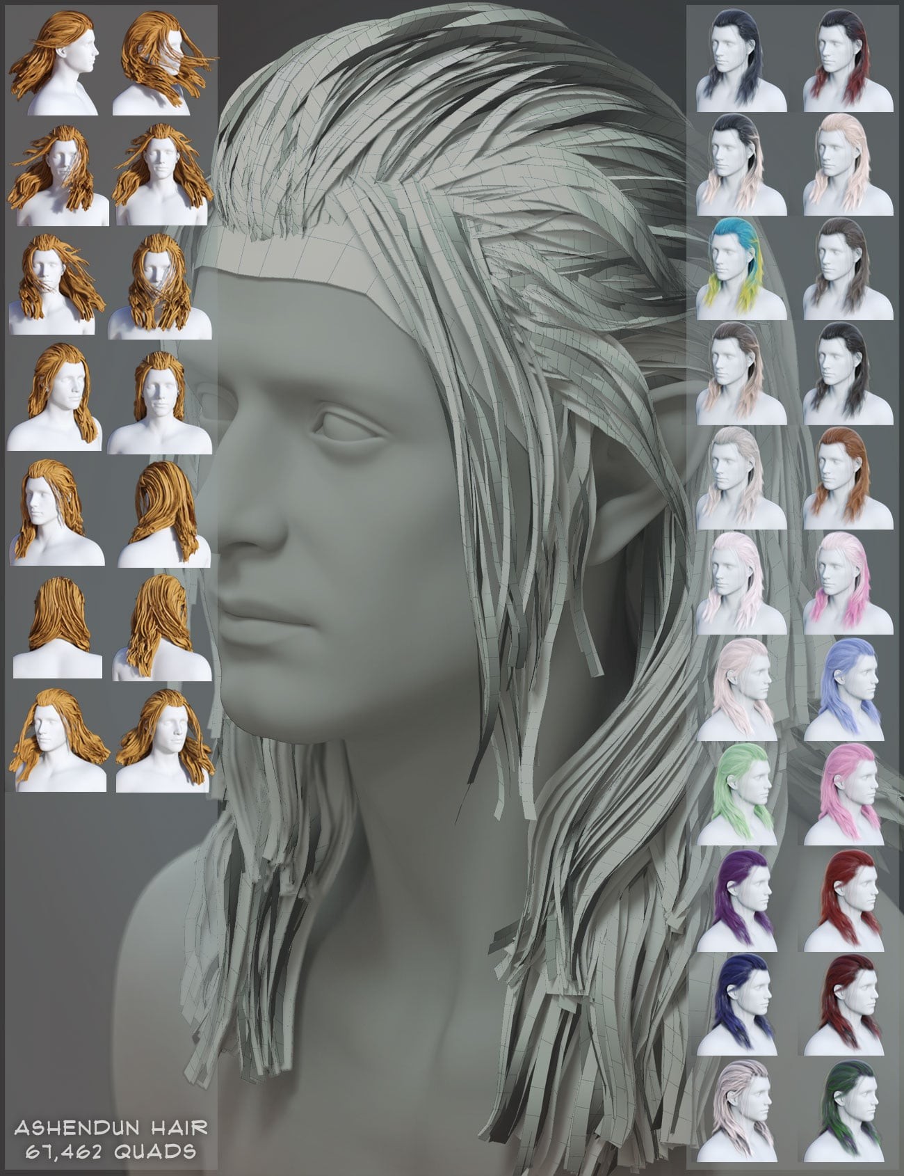 Ashendun Hair for Genesis 9