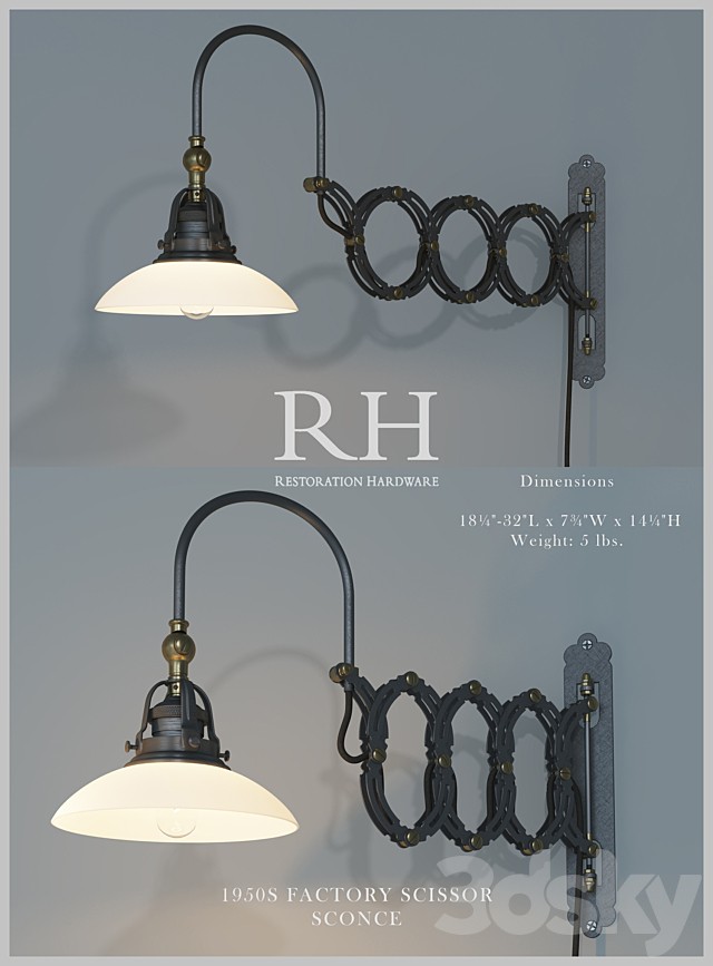 1950s Factory Scissor Sconce
