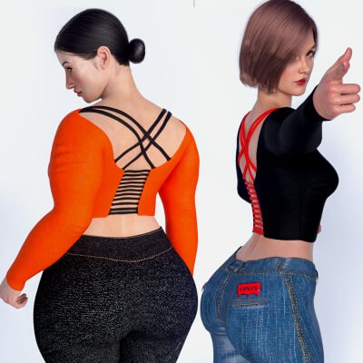 EliteDZ_Strappy Shirt for G8f G9