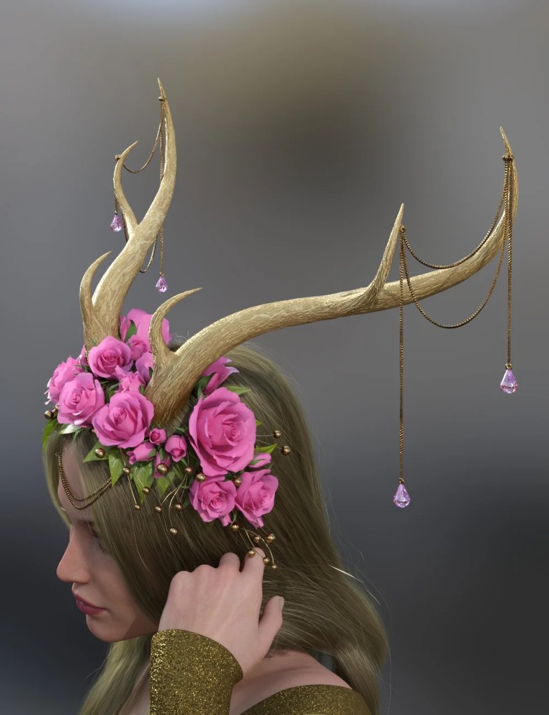 Antler Headdress for Genesis 8 and 8.1 Females and Genesis 9