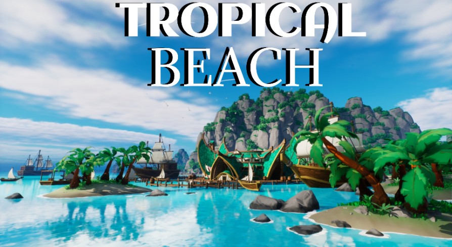 Stylized tropical beach environment UE5.0