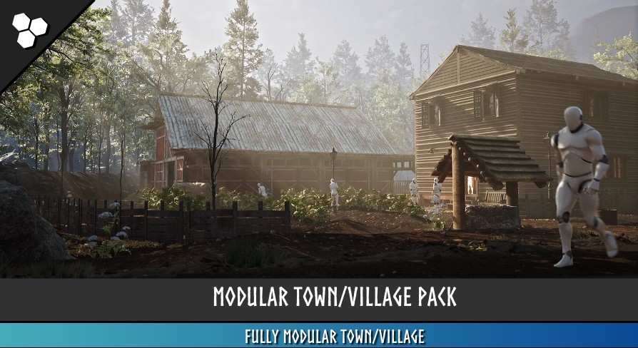 [UE5.2] Modular Town (Modular Town, Modular Village, Rural Town, Rural Village, Farm)