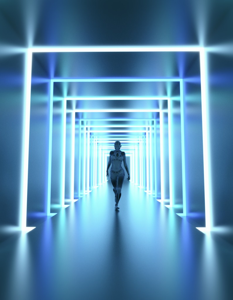 Neon Light Corridor