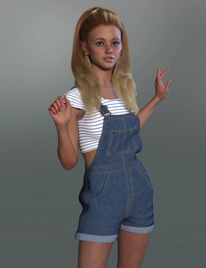 dForce Lucy’s Overalls Outfit for Genesis 9