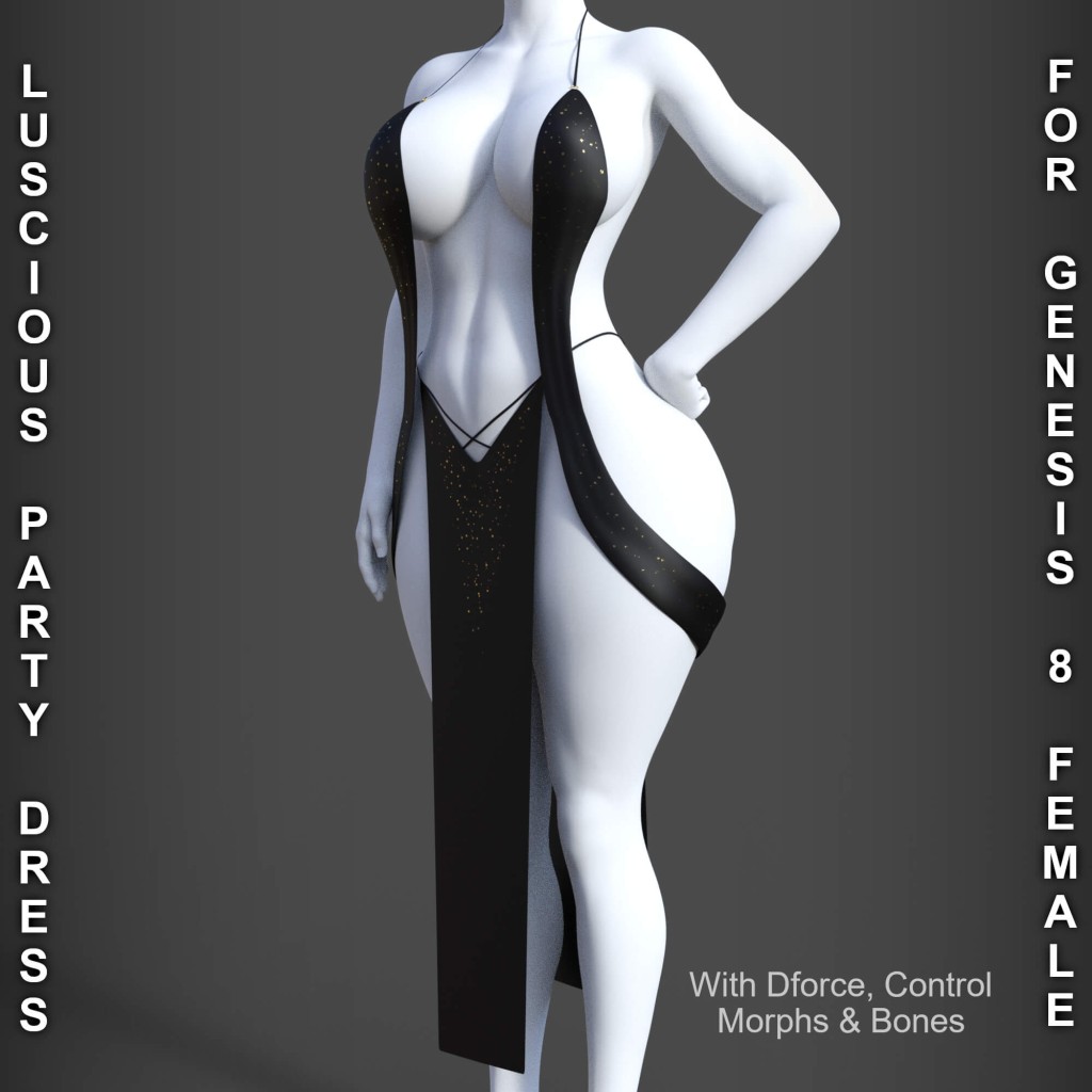 Luscious Party Dress 1 for Genesis 8 Females