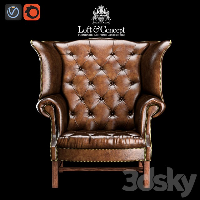 CHESTERFIELD HIGH BACK WING CHAIR