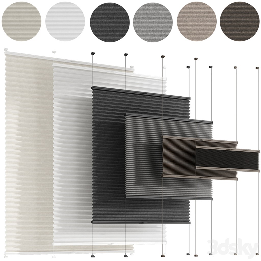 Animated pleated curtains