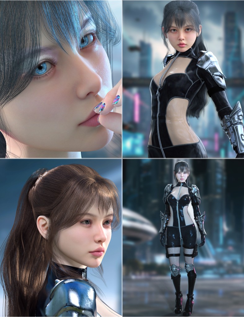 Vo Misao and Young HD Character, Hair, and Armour for Genesis 9 Bundle