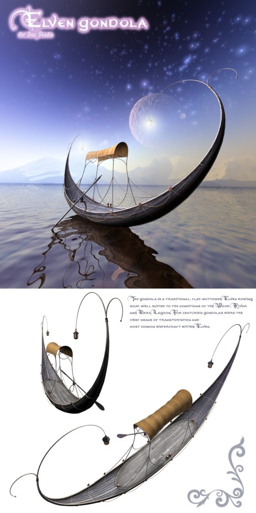 Elven Gondola for Daz Studio