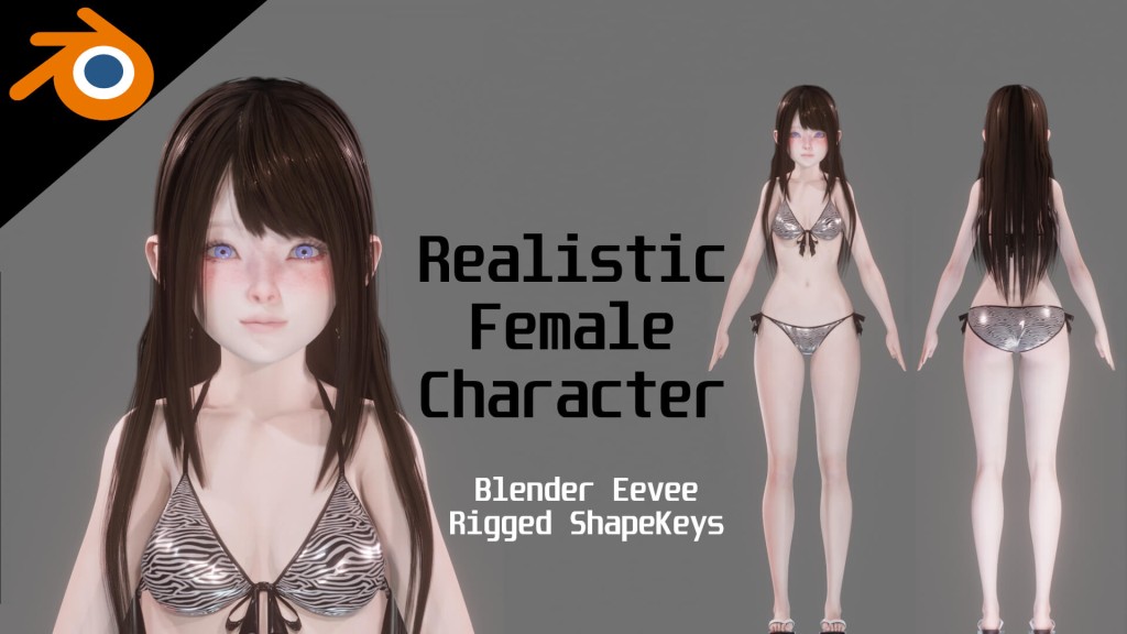 Bikini Model – Realistic Female Character – Blender Eevee