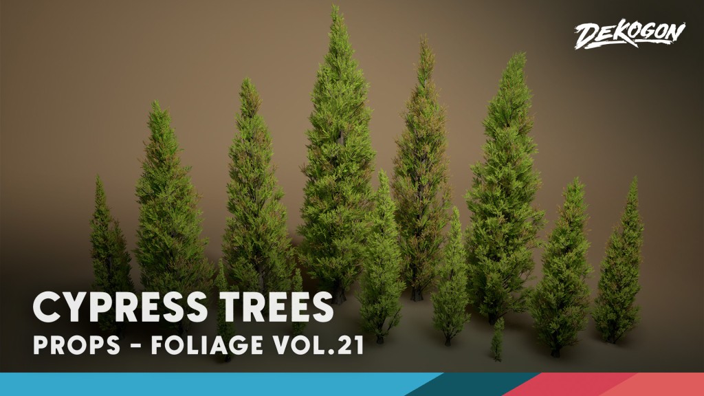 [UE5.1] Foliage VOL.21 - Cypress Trees ( Low Poly)