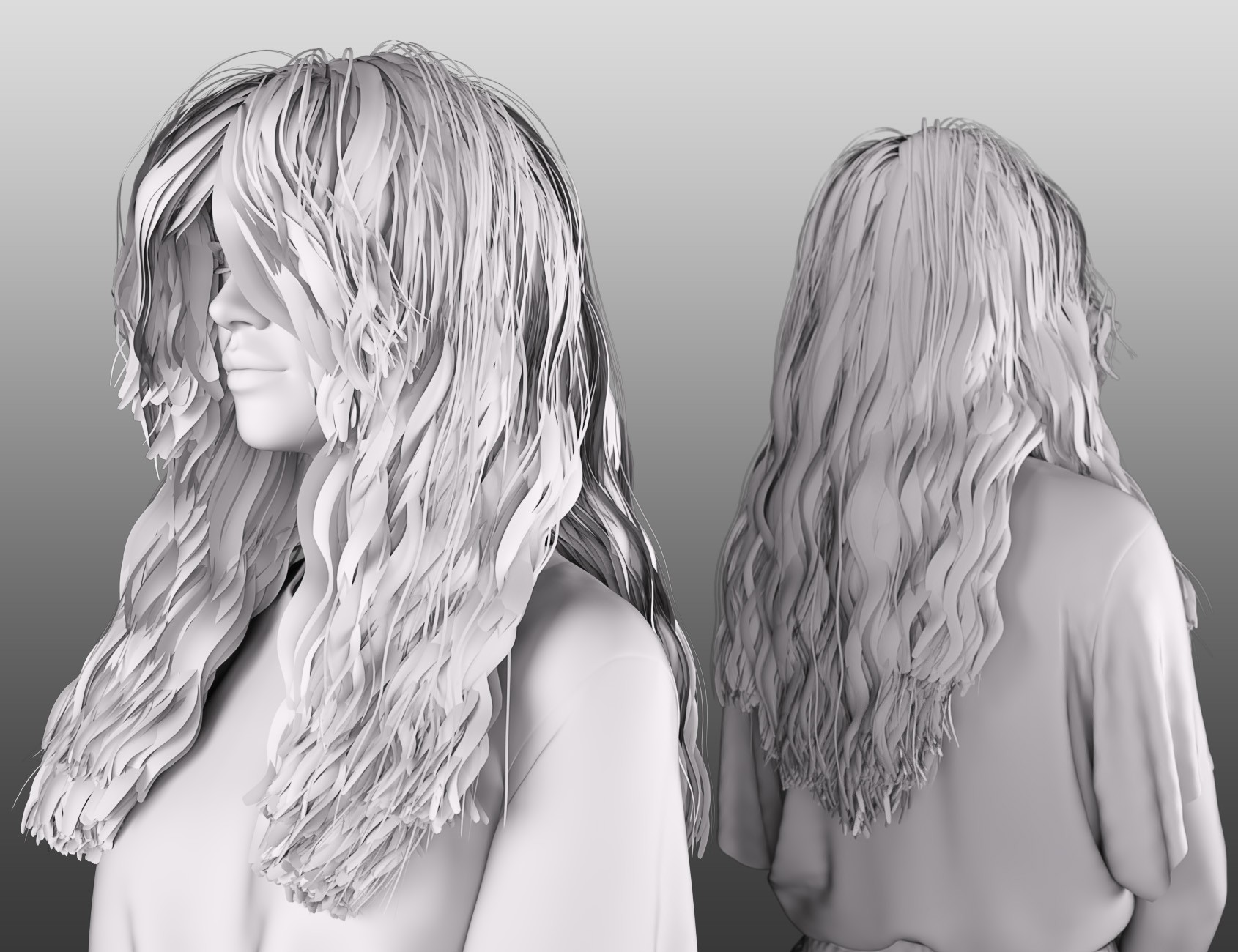 CS dForce Curly Curtain Hair for Genesis 9