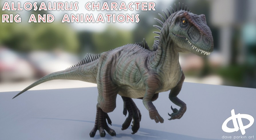 [UE] Allosaurus Dinosaur Character Rig and Animations