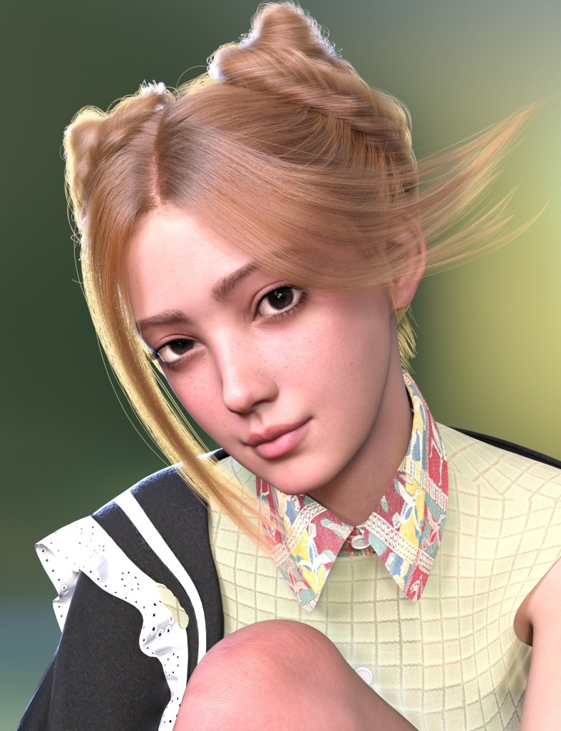 dForce Strand-Based FE Cat Ears Hair for Genesis 9