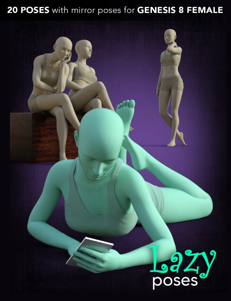Lazy Poses for Genesis 8 Female
