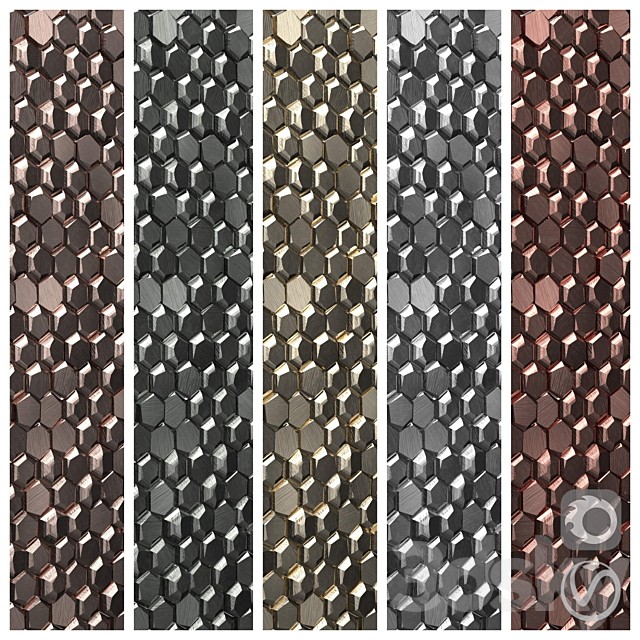 PORCELANOSA GRAVITY ALUMINUM 3D HEXAGON