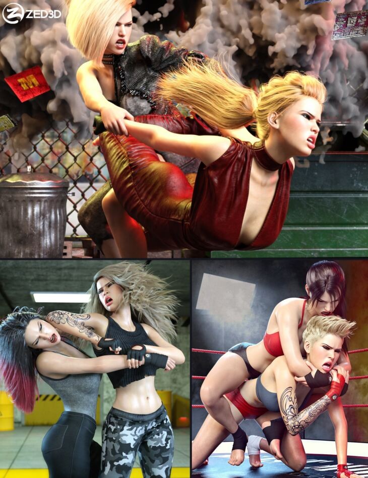 Z Street Fighting Shape and Couple Poses for Genesis 8 and 8.1