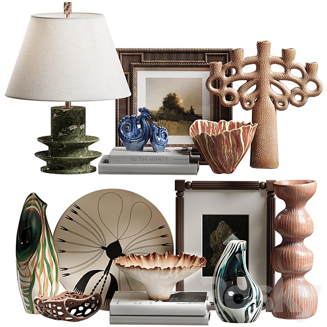 Shelves with decorative set 02