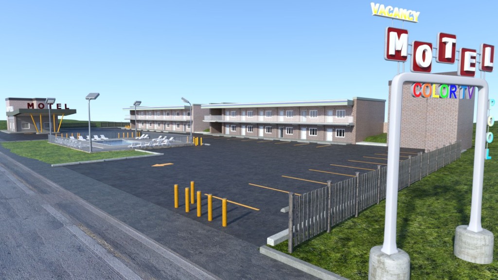 1stB 1970s Roadside Motel iRay & 3DL
